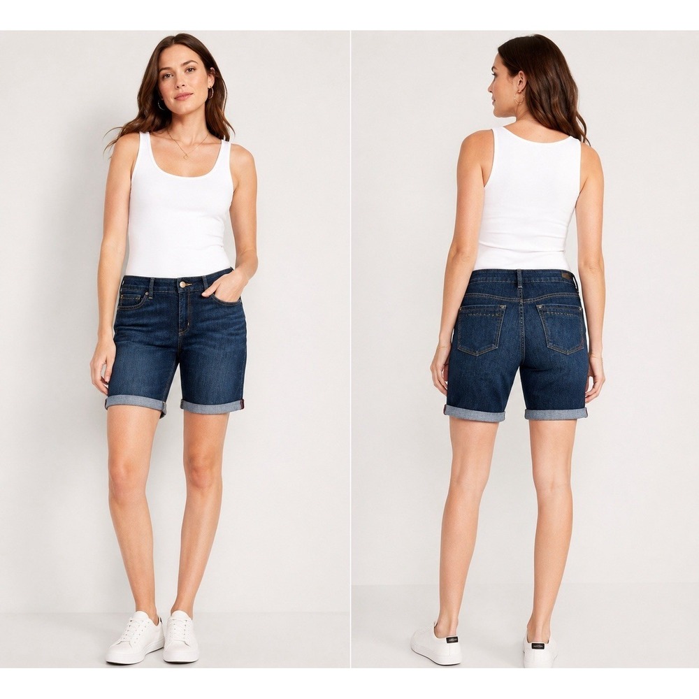 Banana Republic Women's‎ Dark Blue Denim Bermuda Shorts Size 6